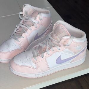 Nike air Jordan pastel pink and purple worn 3 times. Adorable 7Y